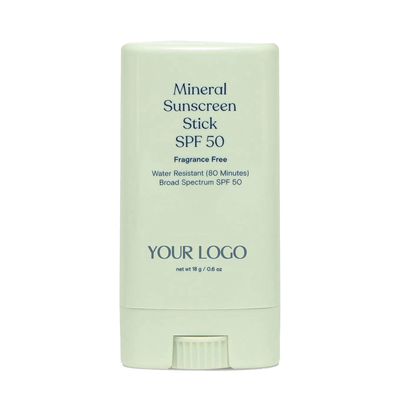 العلامة التجارية الخاصة معادن واقي الشمس عصا SPF 50 مقاوم للماء الطيف الواسع UVA/UVB الحماية